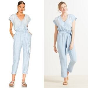 Bella Dahl Cap Sleeve Jumpsuit in Shoreline Ombre Wash Super-soft Chambray Sz M